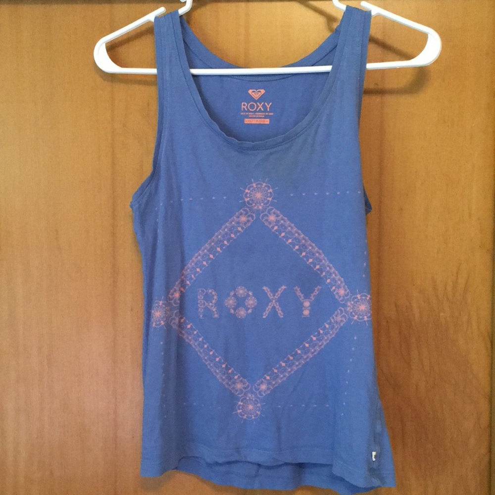 tank top with roxy graphic on front